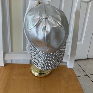 Silver Rhinestone Cap
